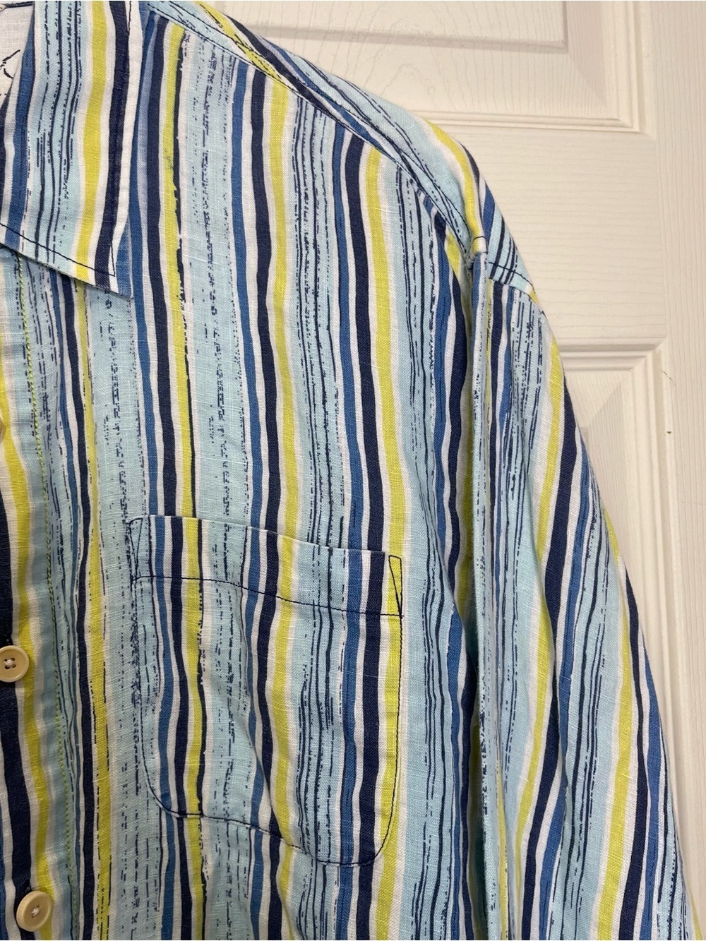 Tommy Bahama 100% Linen Striped Long Sleeve Button Up Shirt Men's XL - Picture 5 of 7